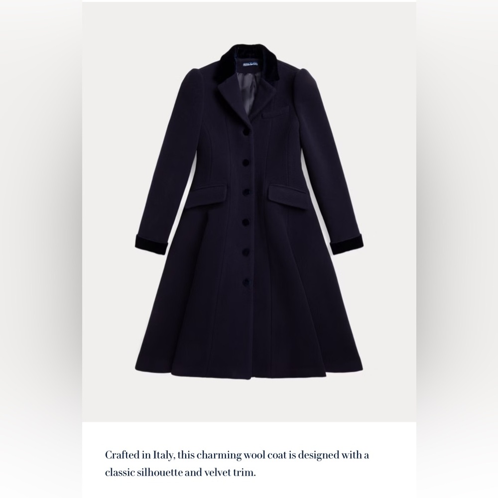 Ralph Lauren Blue Label Navy Pea Coat with Velvet Buttons and Flare! 1 Left Sz8 - Picture 6 of 14